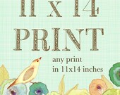 Any Watercolor Art Illustration Print 11 x 14 Inches