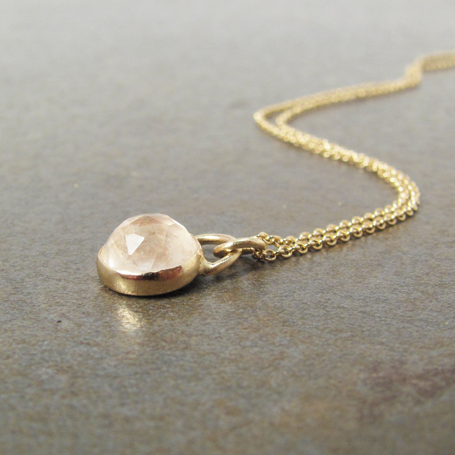 Gold Rainbow Moonstone Necklace