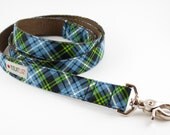Navy Blue Tartan Dog Leash