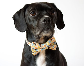 Dainty Floral Dog Bow Tie Collar