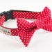 Red Polka Dot Bow Tie Dog Collar