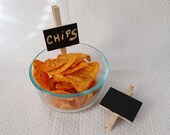 Mini Chalk Board Clothes Pin Clips Organize and Label