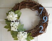 Grapevine Wreath Personalized with Address Street  Numbers 14"