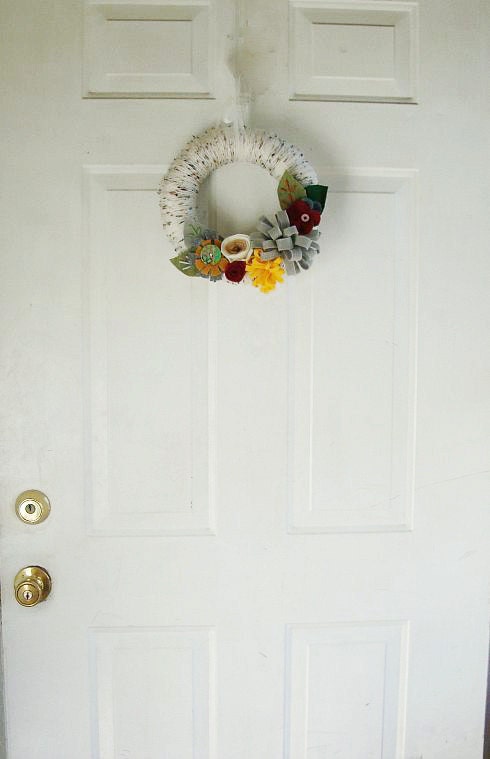 Confetti Yarn Wreath 12"