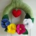 Yarn Wreath Bright Summer Daisies 12"