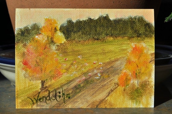 Turning Point ACEO ATC original miniature oil painting