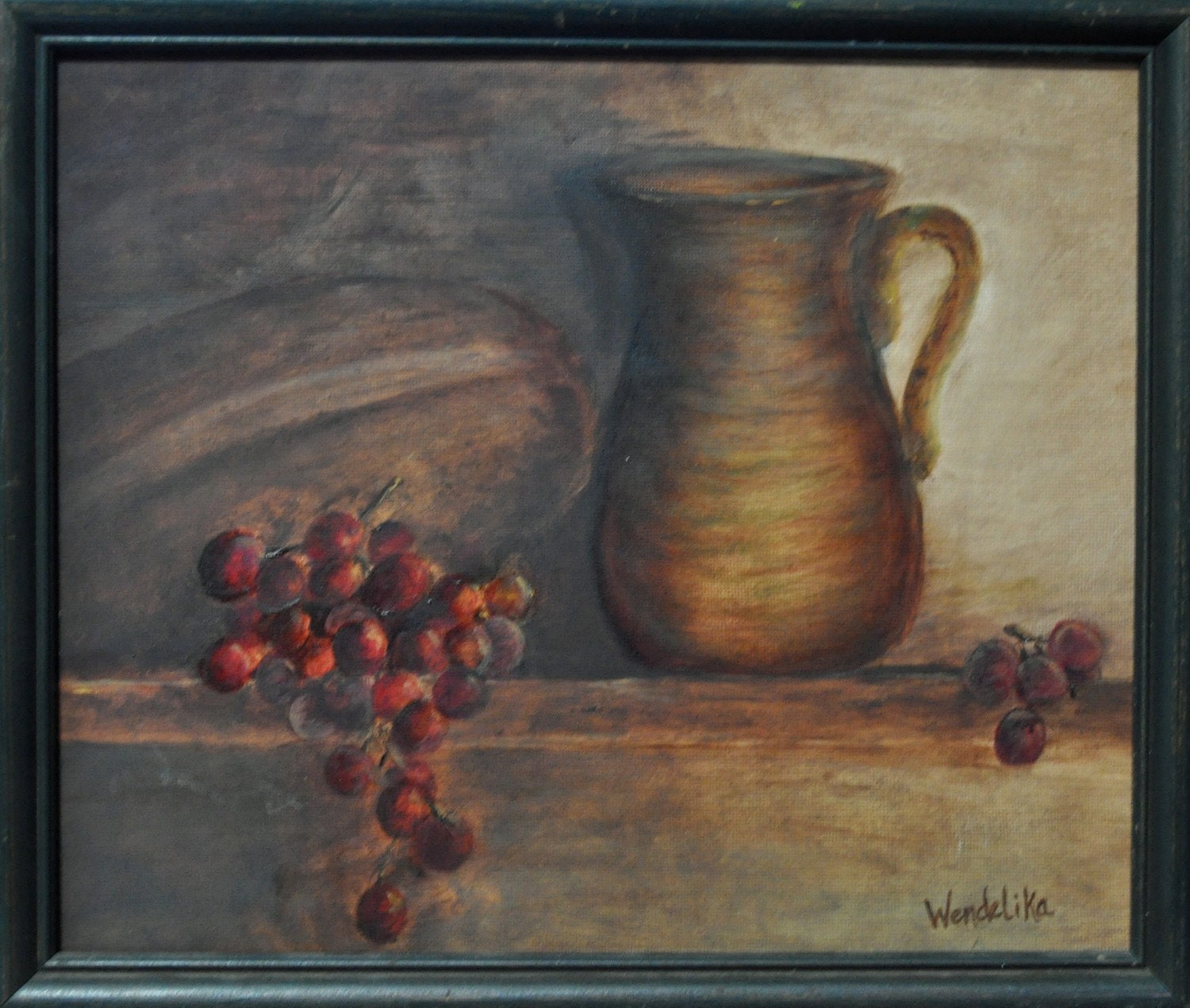 10x12" oil painting - "Still Life with Grapes"
