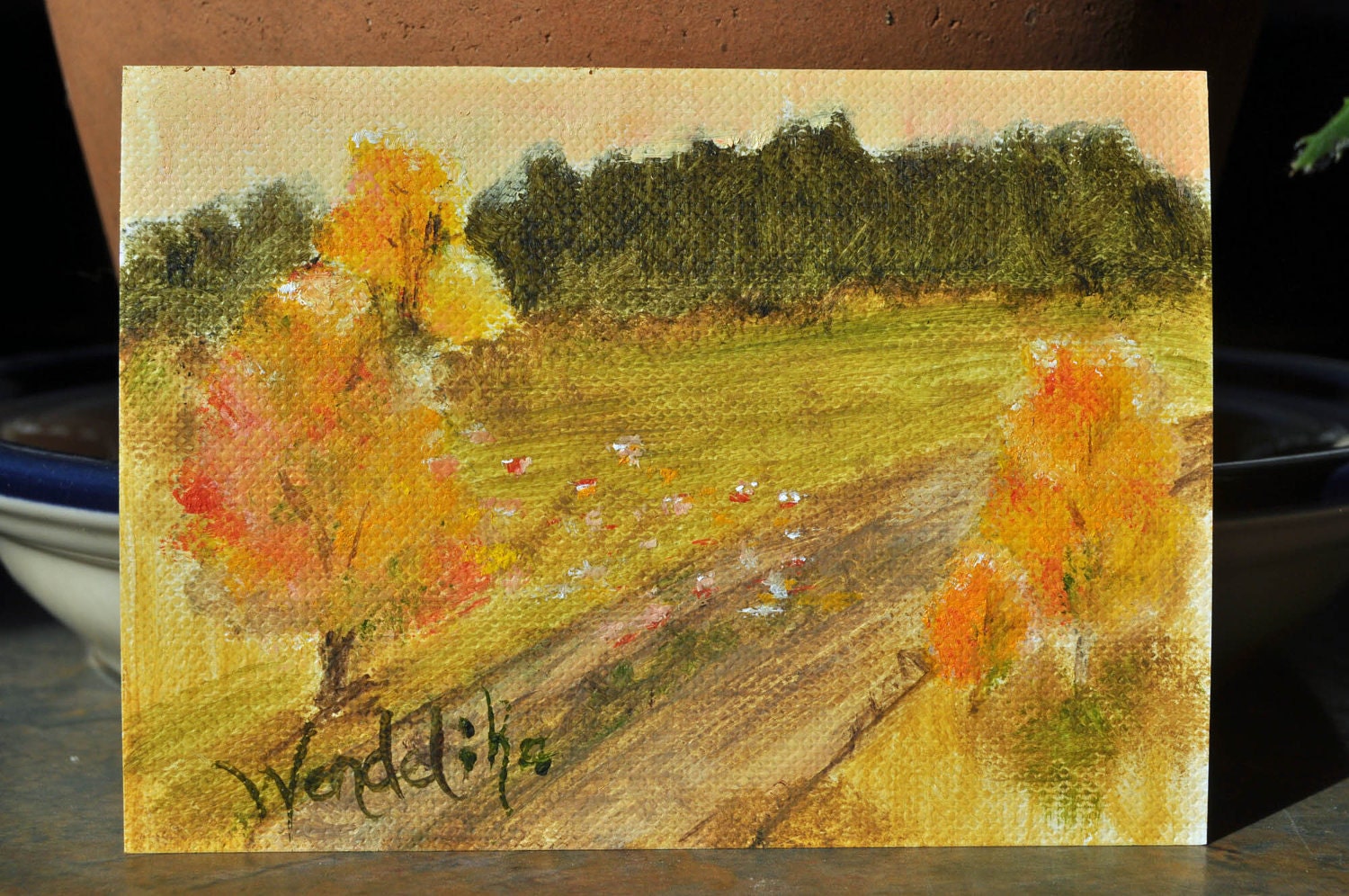 Turning Point ACEO ATC original miniature oil painting