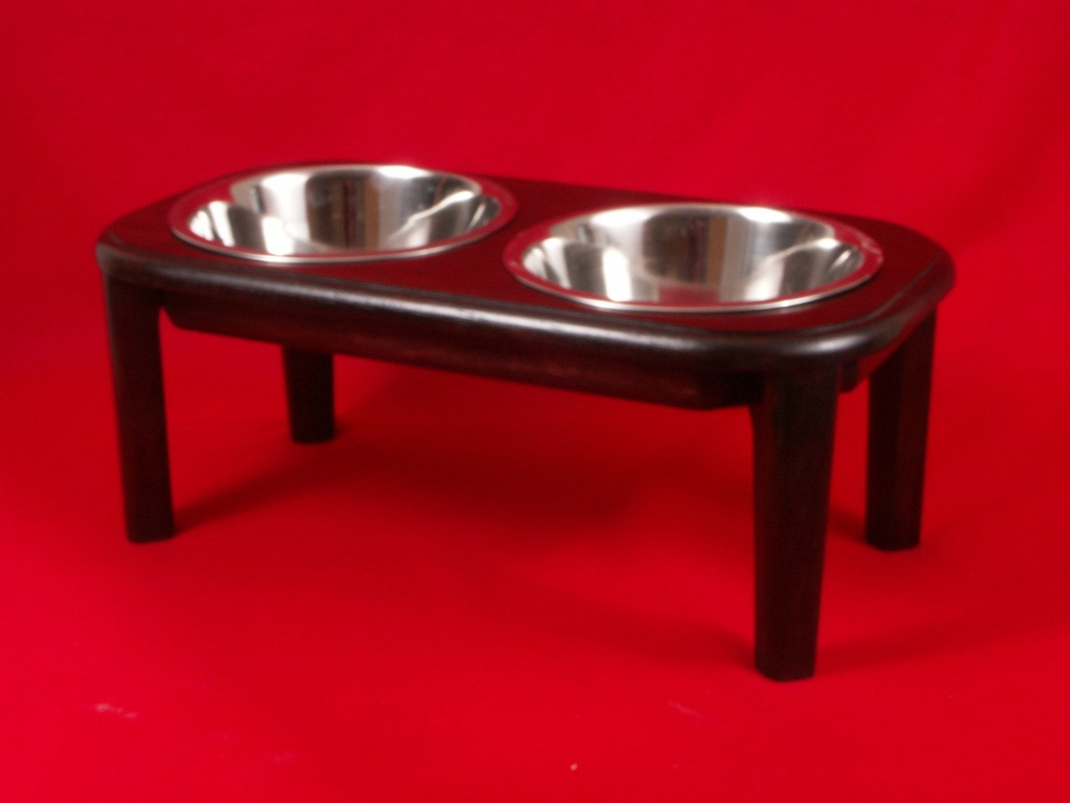 Elevated Dog Feeder Bowl 9 Inch 3 Quart Solid Oak Wood FREE NAME and STAIN