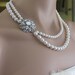 Pearl Bridal Necklace, Vintage Crystal Wedding Necklace,  Wedding Jewelry ANAIS 2
