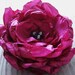 Magenta sew on fabric peony applique embellishment