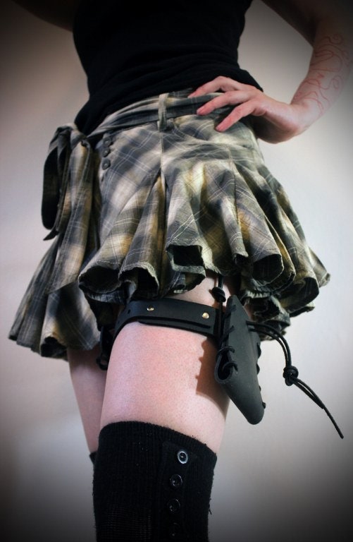 Handmade Real Leather Garter Belt with Pocket by Vontoon on Etsy
