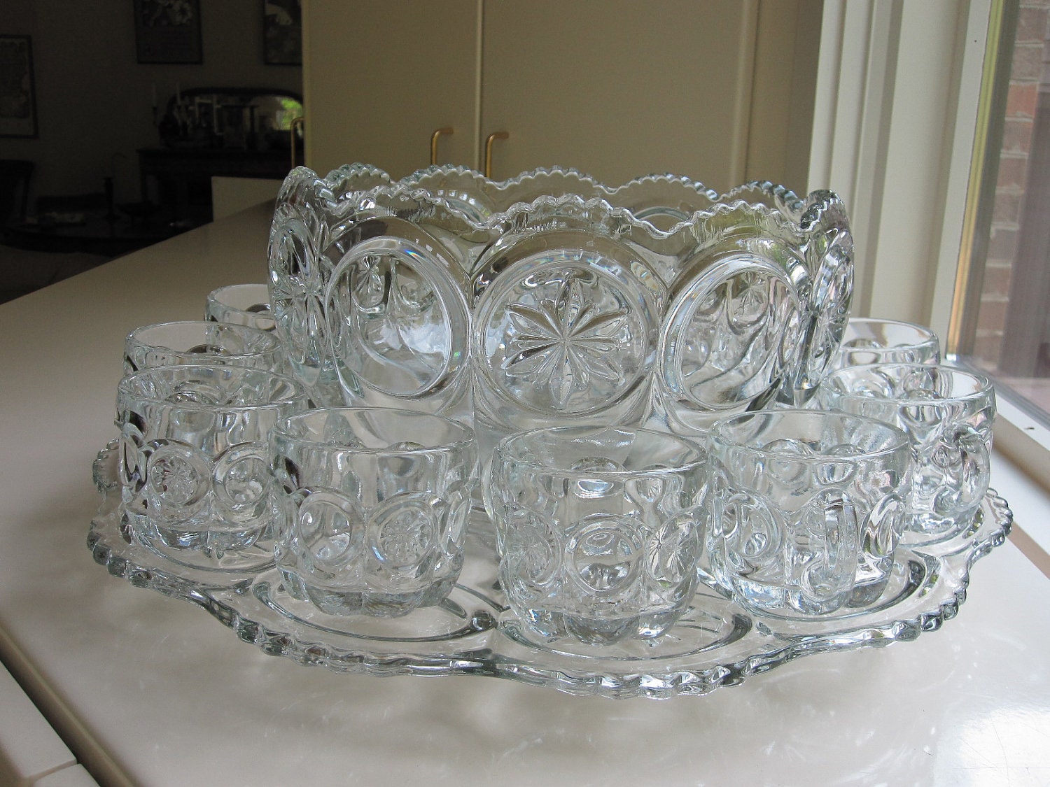 Tiffin Moon and Stars Punch Bowl Underplate by kitchensinkantiques