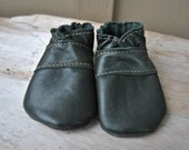 Newborn Baby Leather Booties Recycled Green