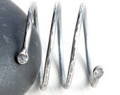 Spiral Ring Rustic Sterling Silver Metalwork  Coil  -  Infinite