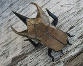 origami atlas beetle pin