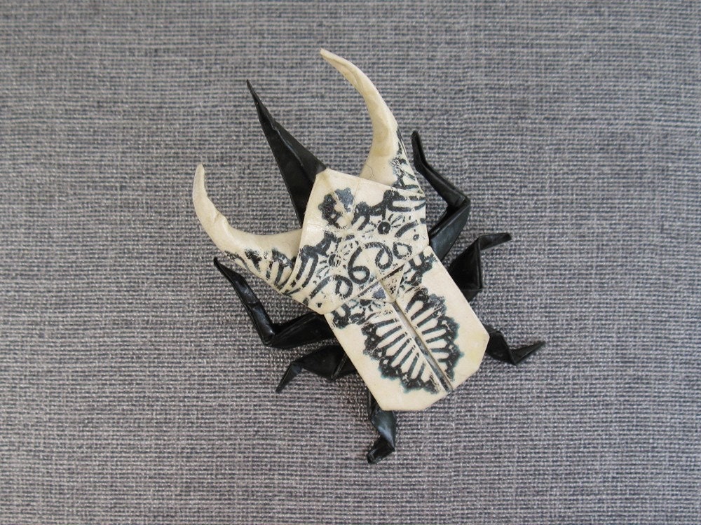 origami atlas lace beetle pin