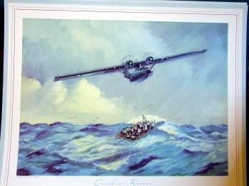 1942 WWII Ensign Francis Pinter Flying Boat Caribbean PBY Rescue USN