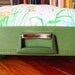 SnuggyLuggage Suitcase Pet Bed Vintage Upcycled Cat Dog Olive Green Paw Print Tennis