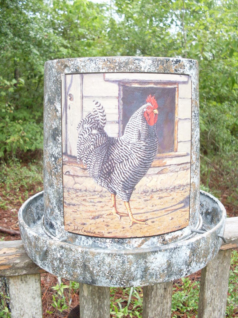 French Country Farmhouse Rooster Container TREASURY ITEM