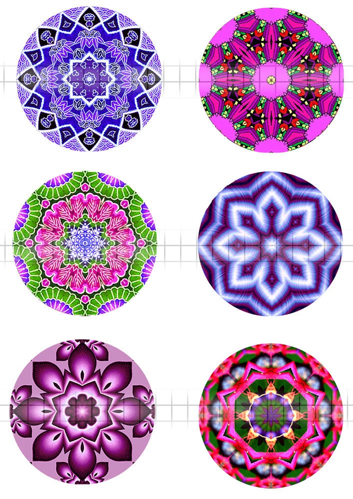 Pocket Mirror Kaleidoscope Art Original Mandala Designs Purple Pink Multi Intricate Circles MIRRORS 5