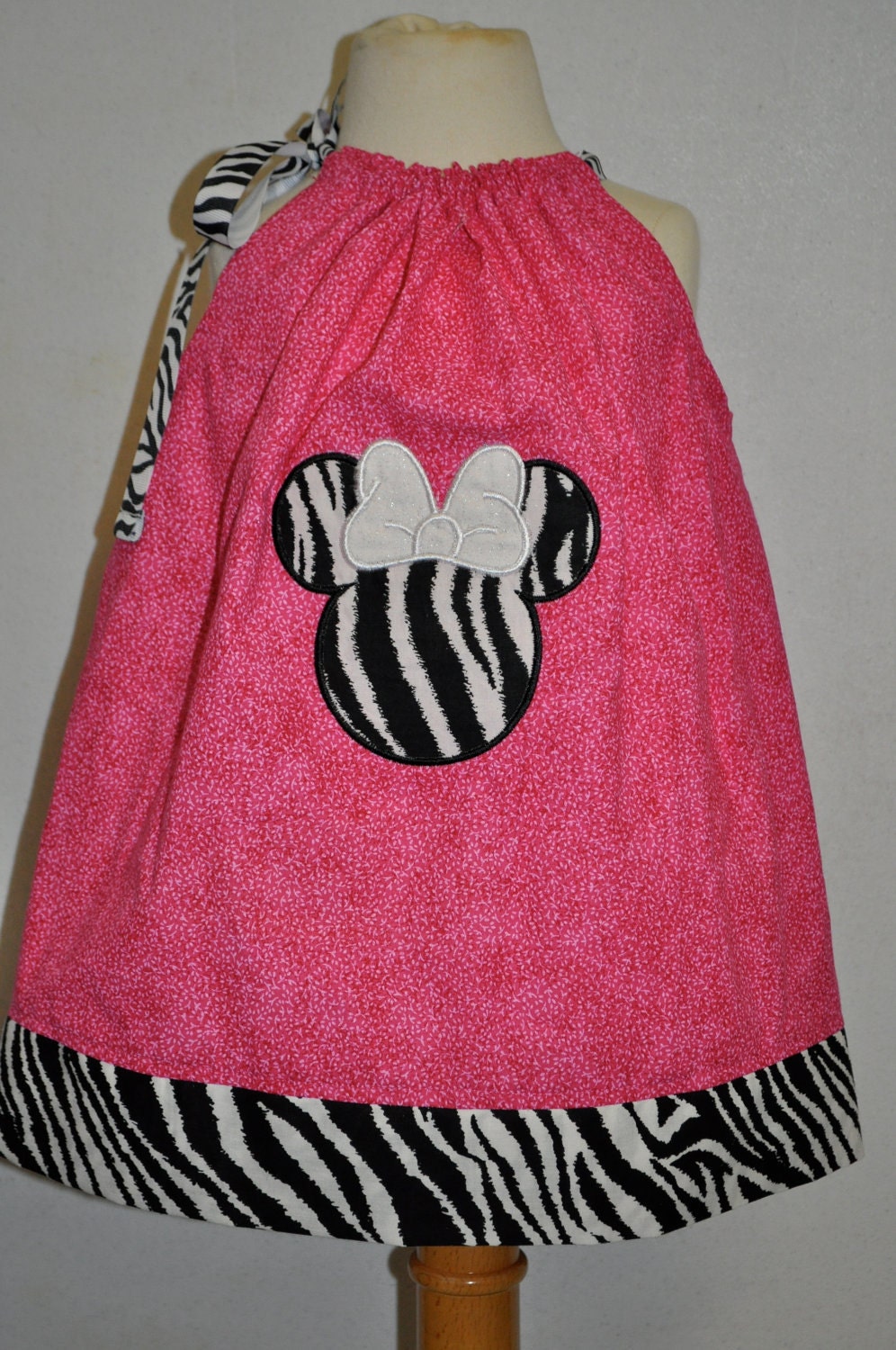 Zebra Mouse Hot Pink Pillowcase Dress