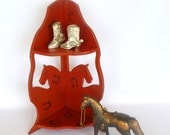 Vintage RED HORSE Corner SHELF