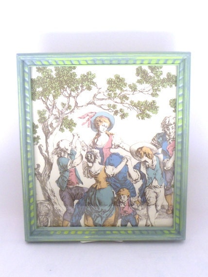 Pastel Fabric TOILE FRAMED ART