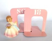 PINK INDUSTRIAL BOOKENDS for Girls/ Custom Monogram