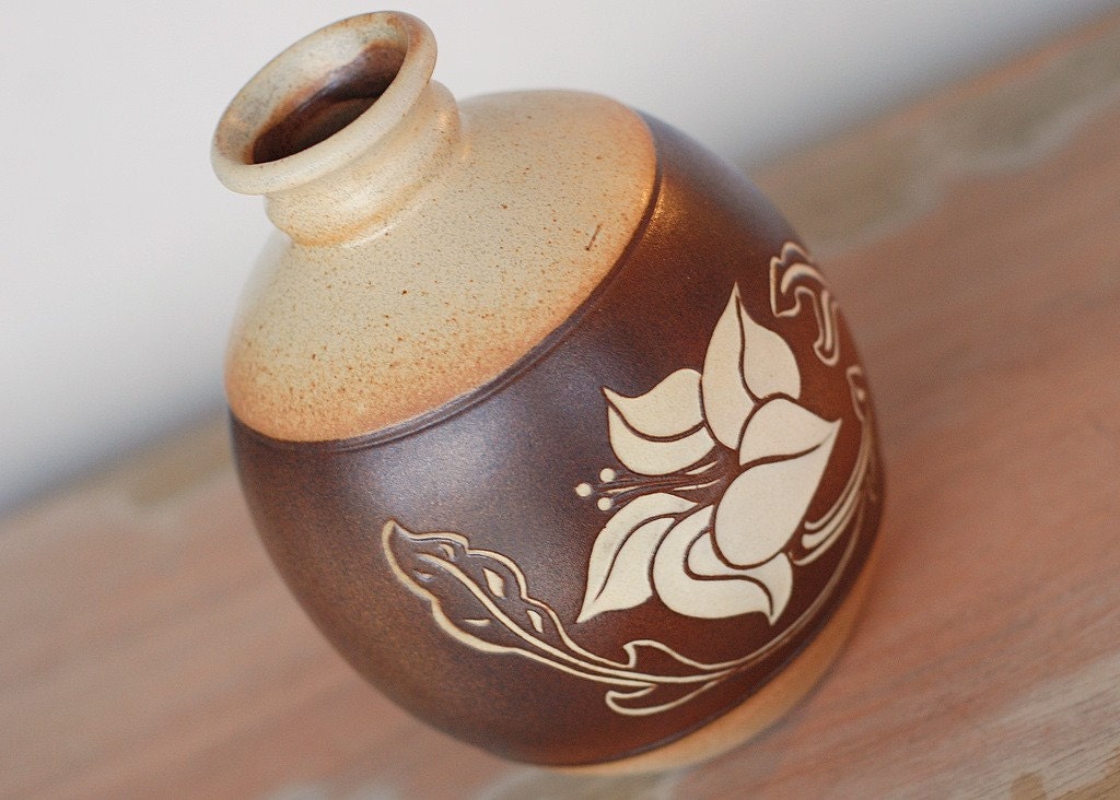 Vintage Pottery Craft Floral Vase