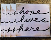 Soft Pink Positivity Cards - Set of FOUR Hope Lives Here