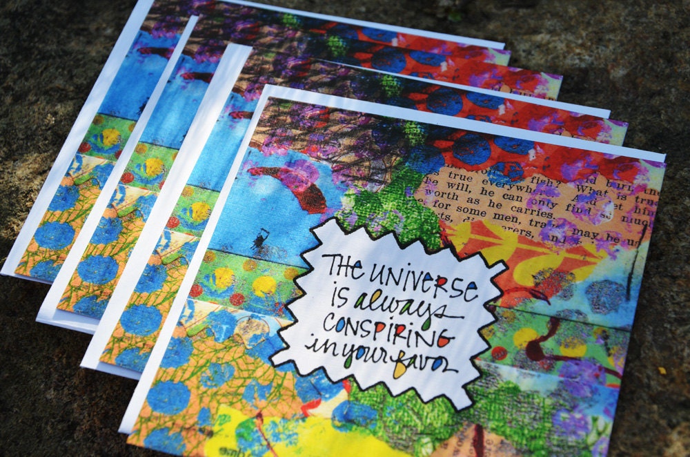 The Universe - Set of Four Colorful Cards
