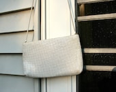White metal sequin purse