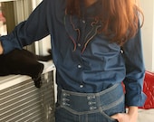 Ruffle blue blouse