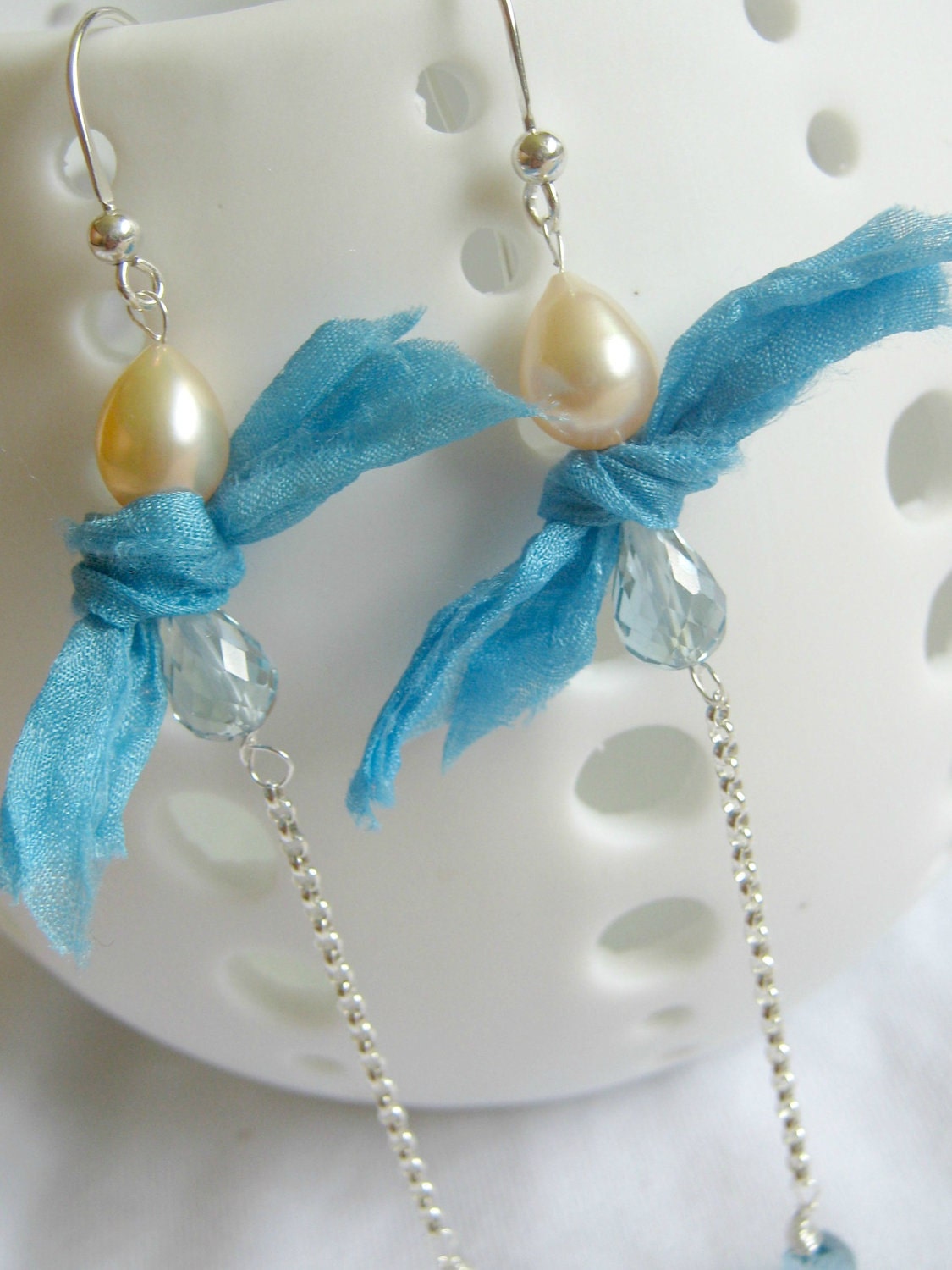 SALE Blue Dream-Long Dangle Earrings,Long London blue topaz, Swiss blue topaz Earrings Dangle Sterling Silver