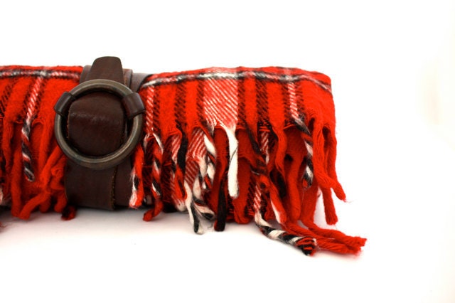 Vintage RED Plaid Picnic Blanket by Faribo