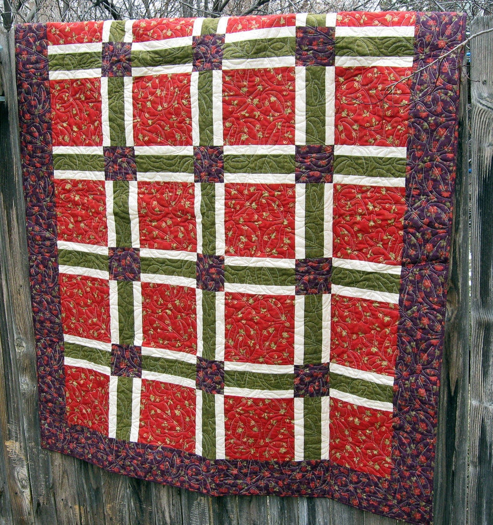 Favorite Colors Quilt in Purple Olive Green and by ColoradoQuilts