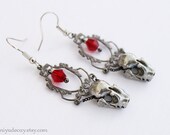 Miyu Decay Noir Filigree Framed Crystal Earrings