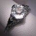 Antique White Sapphire Wedding Ring Vintage Art Deco