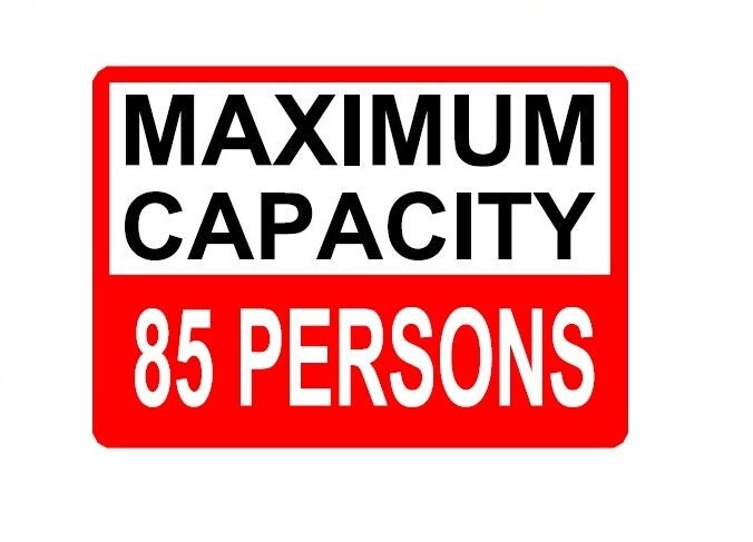 Items similar to Maximum Capacity aluminum sign vinyl decal on Etsy