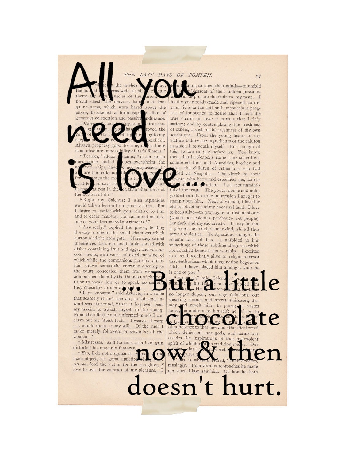funny love quote art print - All Yo u Need is Love & Chocolate ...