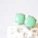 Glossy Dot Ear Posts - 10mm - Light Green