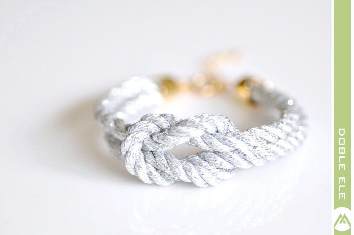 Square Knot Bracelet - Metallic Silver