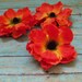 Silk Flowers - Three Fiery Orange Anemones - 3.75 Inches - Artificial Flowers