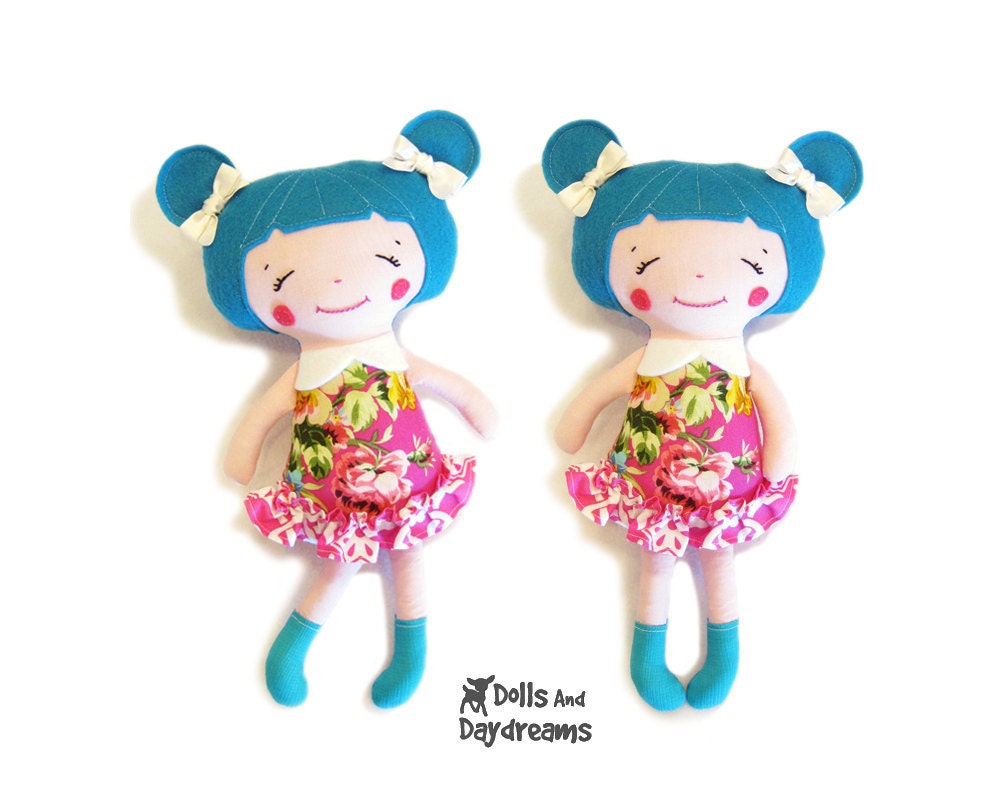 Small Doll Sewing Pattern PDF Pocket Size Cute Stuffed Fabric Cloth Dolly Tutorial Little Sister