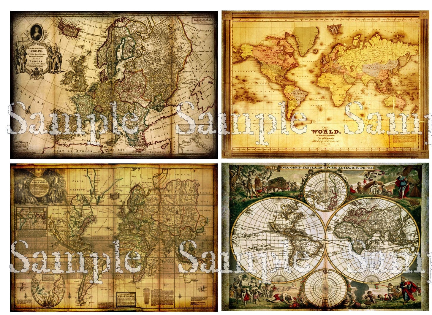 Maps Digital Collage ATC ACEO 2.5x3.5 Background Digital Images Digital Map Atlas Cards Ephemera Embellishments Journaling Spots Tags 059