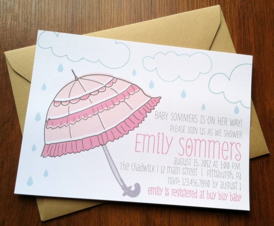 Umbrella Baby Shower Invite - Self Assembly Available