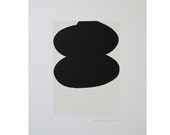 Simple abstract original sreenprint in black and cream on Fabriano Rosapina paper