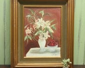 Framed Floral Oil Painting - Original / Still Life / Vintage