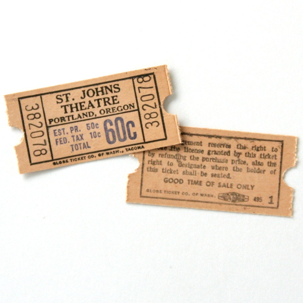 Vintage Theater Tickets - Set of 25